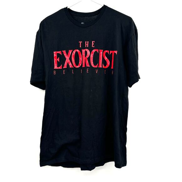 The Exorcist Size Large Shirt Black Red Graphic Tee Halloween Horror Nights‎ NWT - Picture 1 of 7
